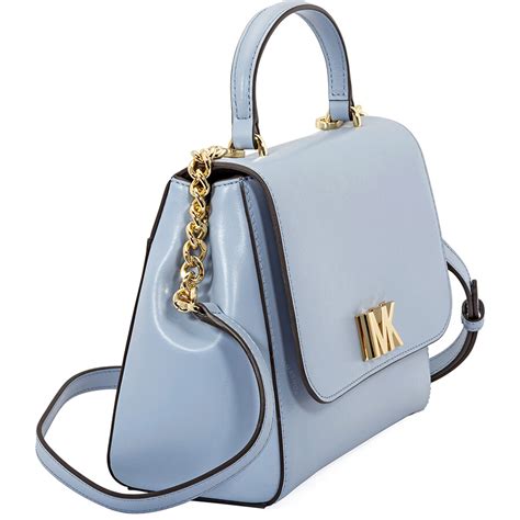 michael kors satchel tina pale blue|michael kors blue satchels.